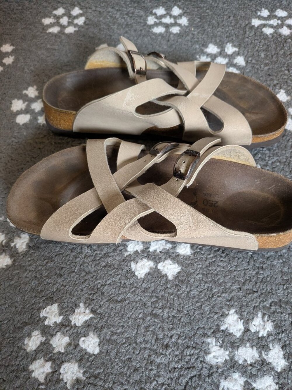 Birkenstock Birki's Calais Criss Cross Strappy Sandals Tan Beige Women's Sz 39 9